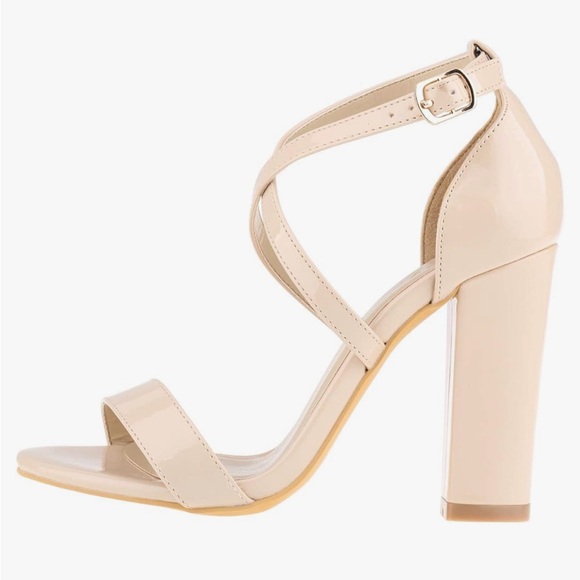 Heels Sandals elegant. Size 5 Zriey open toe. Beige - Picture 2 of 7